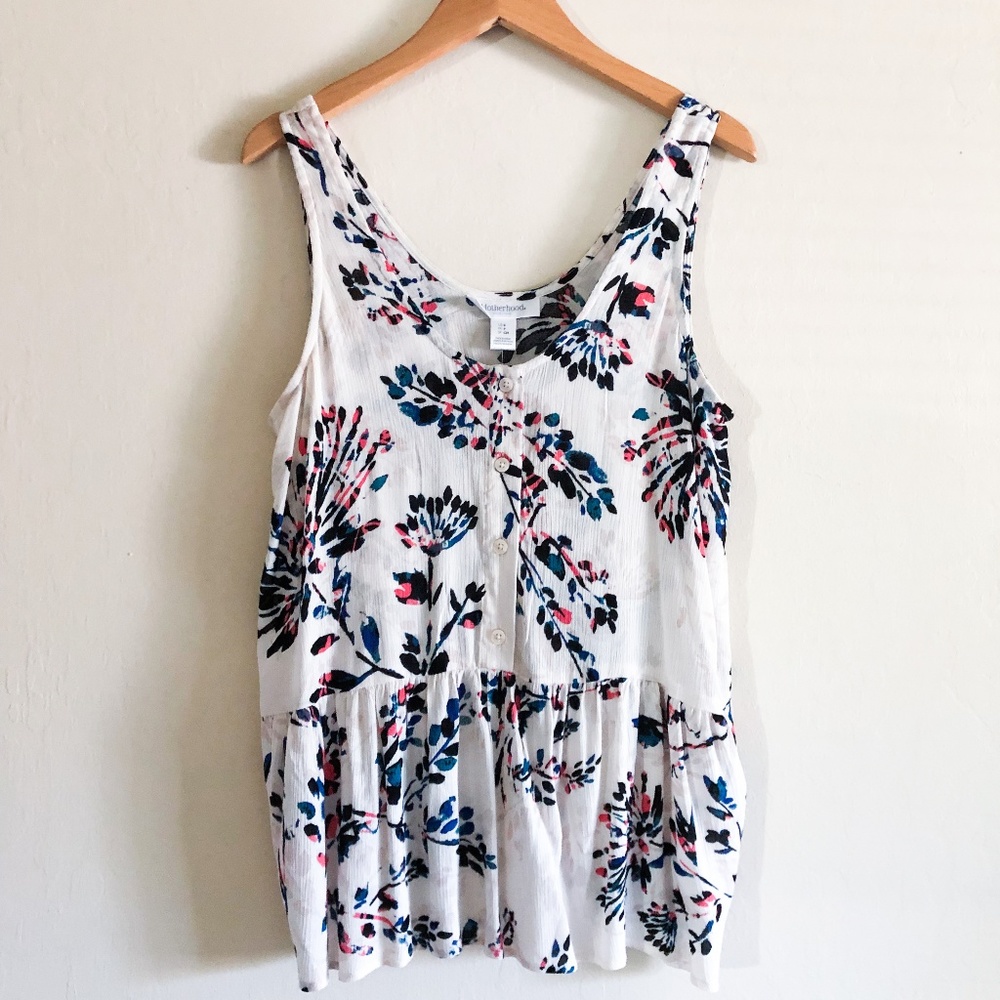 NWT Floral Peplum Nursing Tank